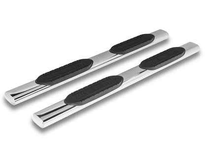 RedRock 6-Inch Oval Straight End Side Step Bars; Stainless Steel (19-25 RAM 1500 Quad Cab)