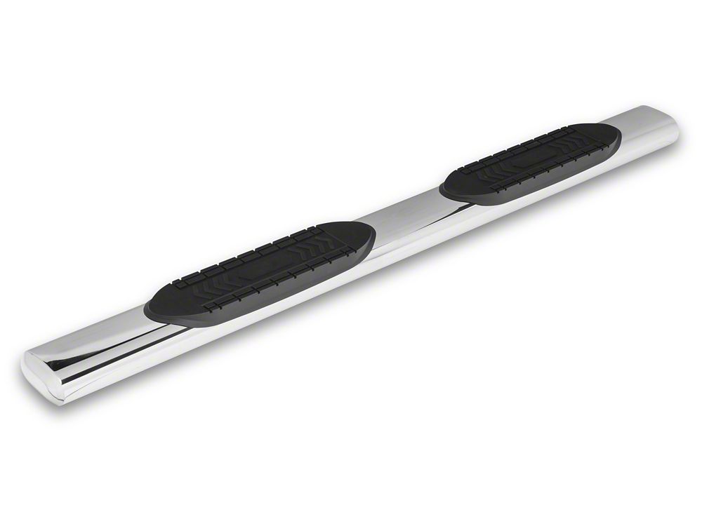 RedRock 6-Inch Oval Straight End Side Step Bars; Stainless Steel (19-25 RAM 1500 Quad Cab)
