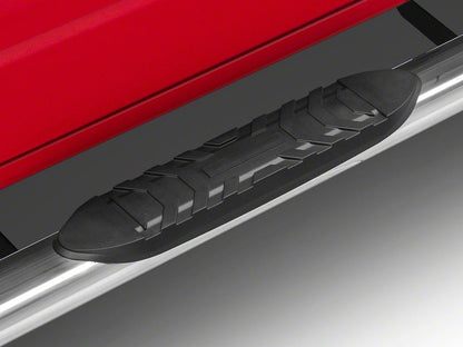 RedRock 5-Inch Ival Straight End Side Step Bars; Stainless Steel (19-25 RAM 1500 Crew Cab)