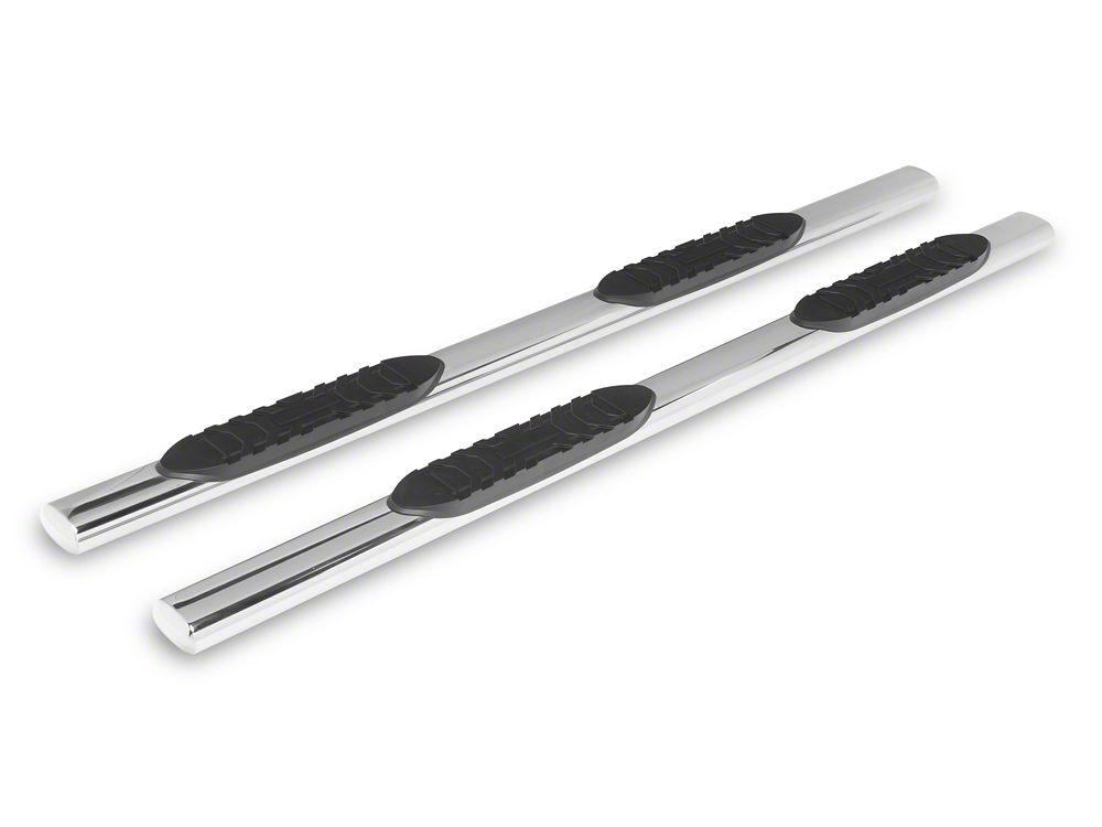 RedRock 5-Inch Ival Straight End Side Step Bars; Stainless Steel (19-25 RAM 1500 Crew Cab)