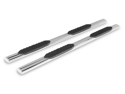 RedRock 5-Inch Ival Straight End Side Step Bars; Stainless Steel (19-25 RAM 1500 Crew Cab)