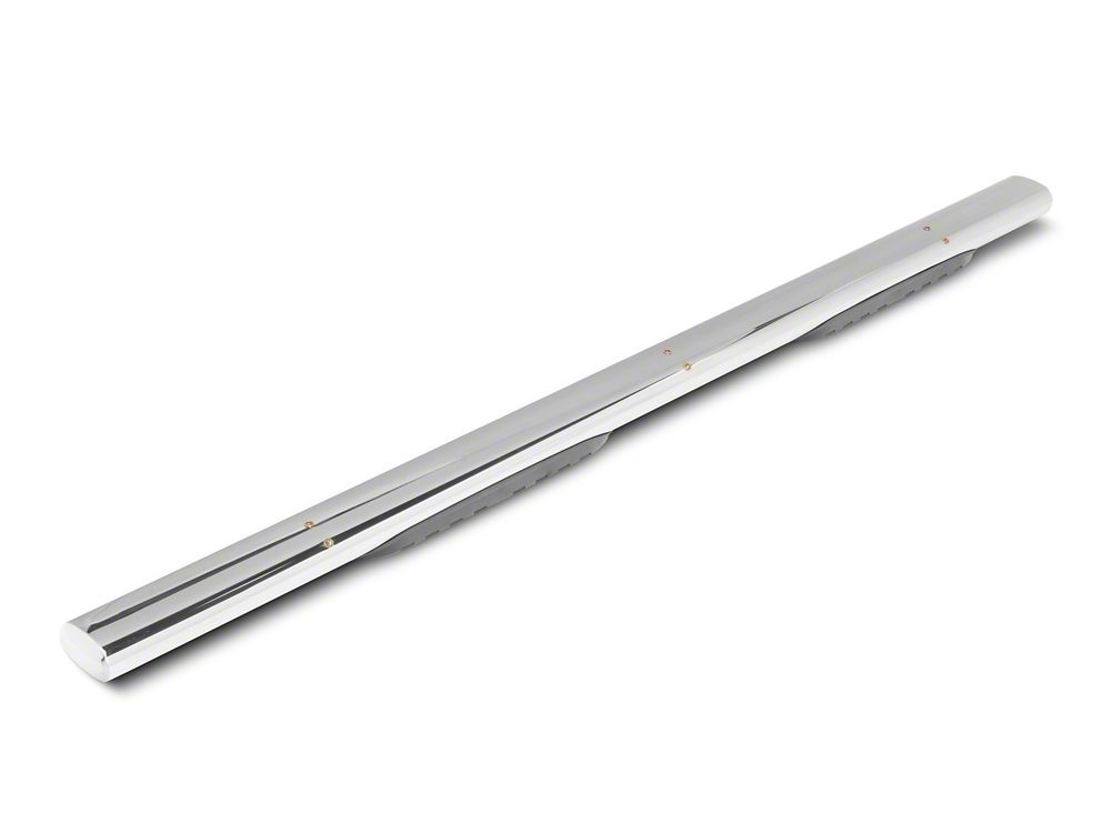RedRock 5-Inch Ival Straight End Side Step Bars; Stainless Steel (19-25 RAM 1500 Crew Cab)
