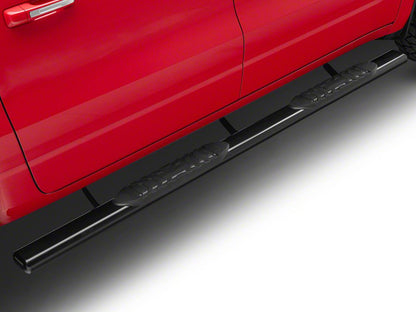 RedRock 5-Inch Oval Straight End Side Step Bars; Black (19-25 RAM 1500 Crew Cab)