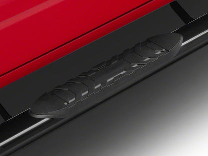 RedRock 5-Inch Oval Straight End Side Step Bars; Black (19-25 RAM 1500 Crew Cab)