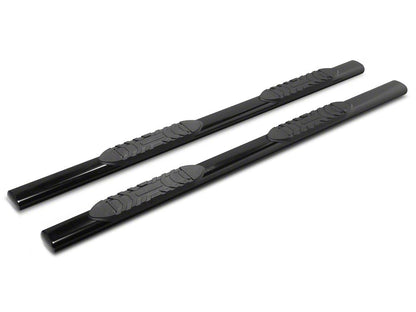 RedRock 5-Inch Oval Straight End Side Step Bars; Black (19-25 RAM 1500 Crew Cab)