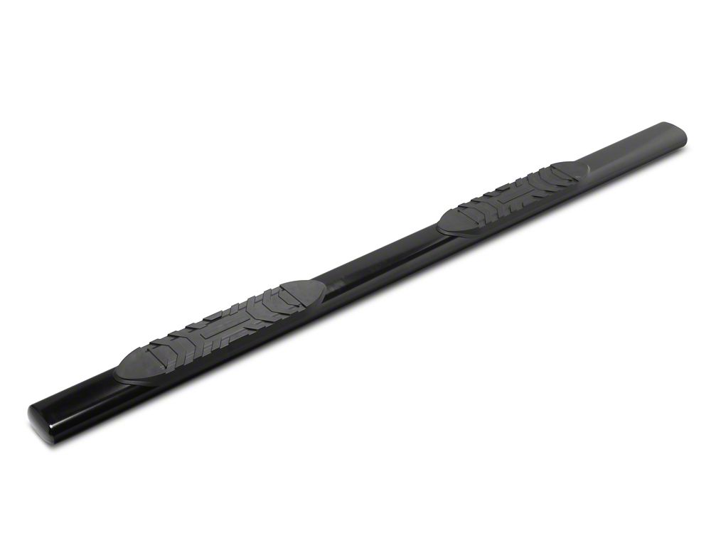 RedRock 5-Inch Oval Straight End Side Step Bars; Black (19-25 RAM 1500 Crew Cab)
