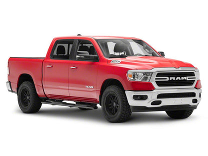 RedRock 5-Inch Oval Straight End Side Step Bars; Black (19-25 RAM 1500 Crew Cab)