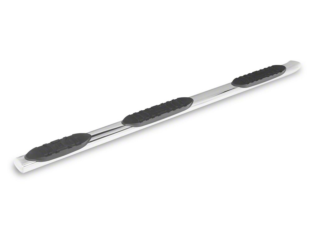 RedRock 5-Inch Oval Bent End Wheel to Wheel Side Step Bars; Stainless Steel (19-25 RAM 1500 Crew Cab w/ 5.7-Foot Box)