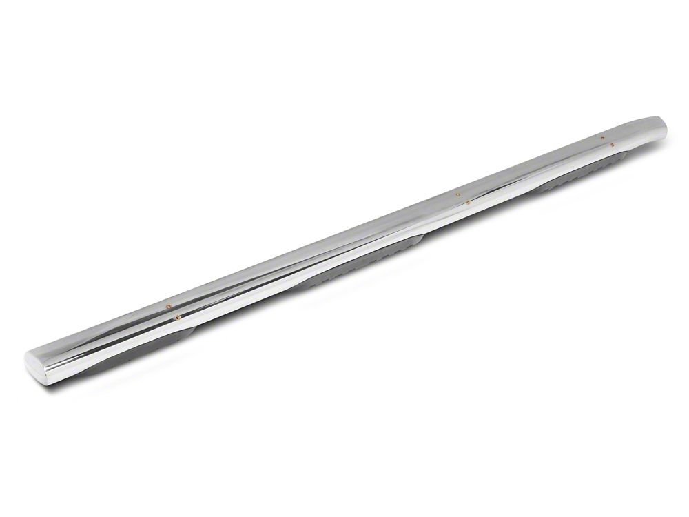 RedRock 5-Inch Oval Bent End Wheel to Wheel Side Step Bars; Stainless Steel (19-25 RAM 1500 Crew Cab w/ 5.7-Foot Box)