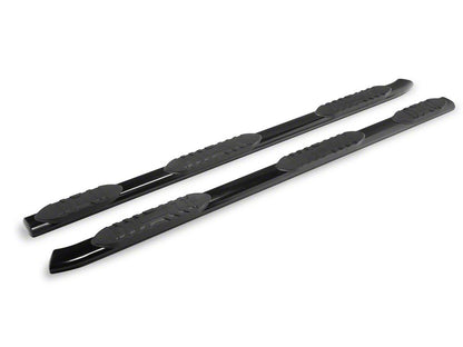 RedRock 5-Inch Oval Bent End Wheel to Wheel Side Step Bars; Black (19-25 RAM 1500 Crew Cab w/ 5.7-Foot Box)