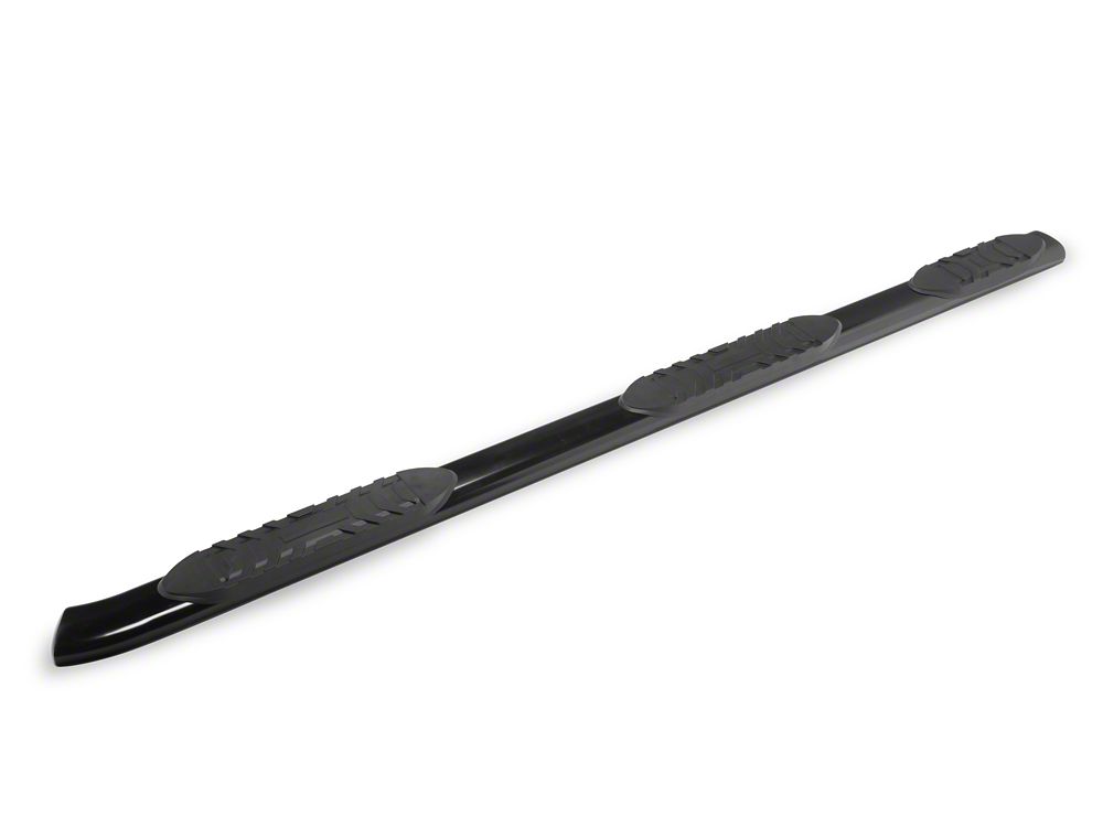 RedRock 5-Inch Oval Bent End Wheel to Wheel Side Step Bars; Black (19-25 RAM 1500 Crew Cab w/ 5.7-Foot Box)