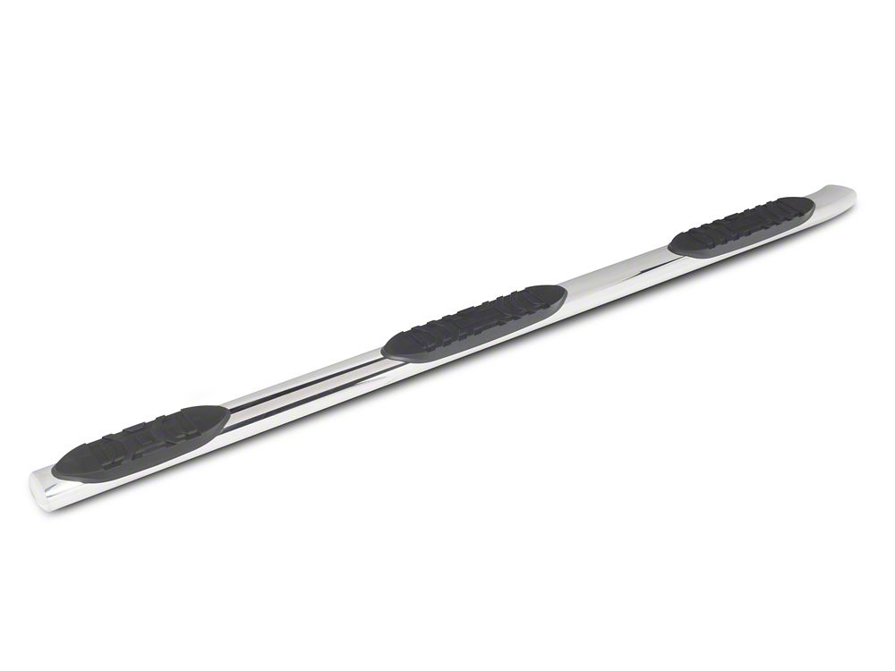 RedRock 5-Inch Oval Bent End Wheel to Wheel Side Step Bars; Stainless Steel (19-25 RAM 1500 Crew Cab w/ 6.4-Foot Box)