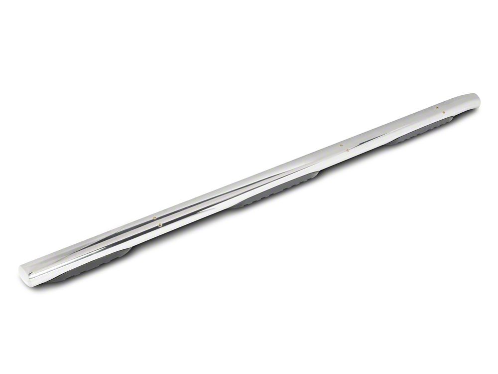 RedRock 5-Inch Oval Bent End Wheel to Wheel Side Step Bars; Stainless Steel (19-25 RAM 1500 Crew Cab w/ 6.4-Foot Box)