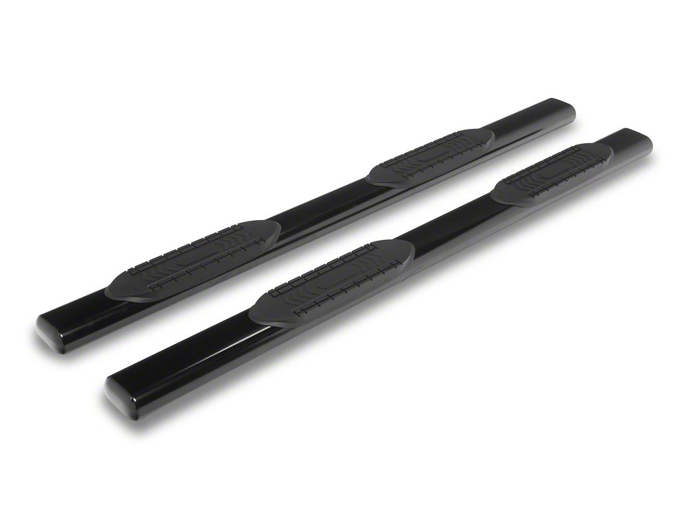 RedRock 6-Inch Oval Bent End Side Step Bars; Black (19-25 RAM 1500 Crew Cab)