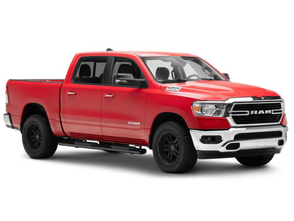 RedRock 6-Inch Oval Bent End Side Step Bars; Black (19-25 RAM 1500 Crew Cab)