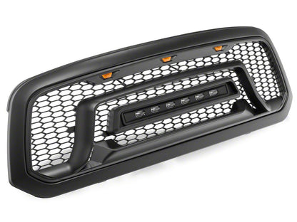 RedRock Armor Upper Replacement Grille with LED Off Road Lights and DRL (13-18 RAM 1500, Excluding Rebel)