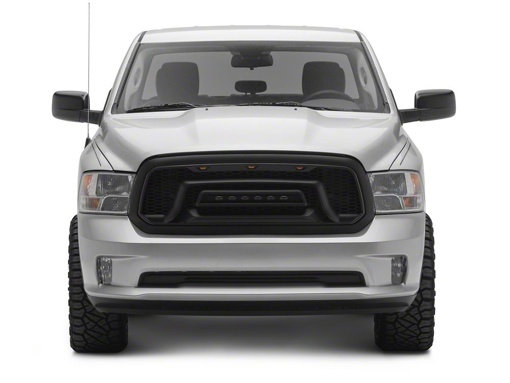 RedRock Armor Upper Replacement Grille with LED Off Road Lights and DRL (13-18 RAM 1500, Excluding Rebel)