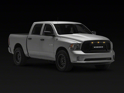 RedRock Armor Upper Replacement Grille with LED Off Road Lights and DRL (13-18 RAM 1500, Excluding Rebel)