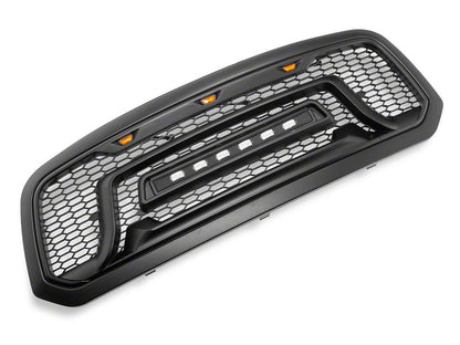 RedRock Armor Upper Replacement Grille with LED Off Road Lights and DRL (13-18 RAM 1500, Excluding Rebel)