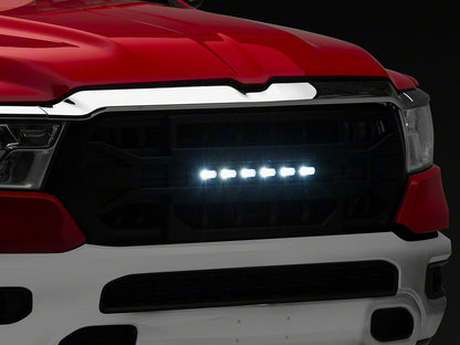 RedRock Full Upper Replacement Grille with LED Off-Road Light Bar (19-24 RAM 1500 Big Horn, Laramie, Lone Star, Tradesman)