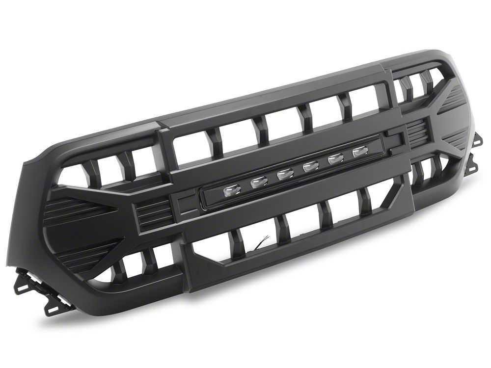 RedRock Full Upper Replacement Grille with LED Off-Road Light Bar (19-24 RAM 1500 Big Horn, Laramie, Lone Star, Tradesman)