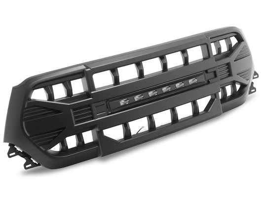RedRock Full Upper Replacement Grille with LED Off-Road Light Bar (19-24 RAM 1500 Big Horn, Laramie, Lone Star, Tradesman)