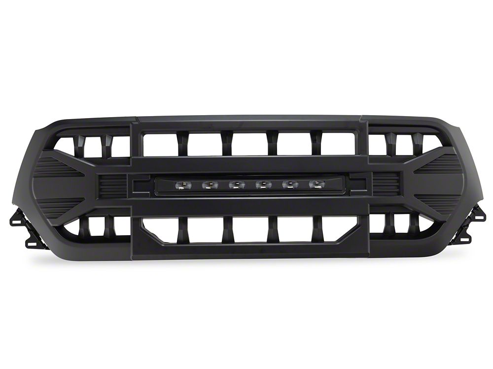 RedRock Full Upper Replacement Grille with LED Off-Road Light Bar (19-24 RAM 1500 Big Horn, Laramie, Lone Star, Tradesman)