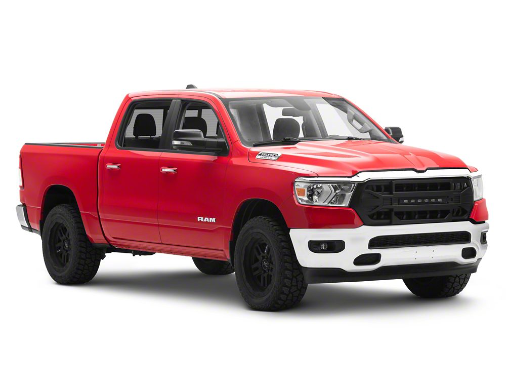 RedRock Full Upper Replacement Grille with LED Off-Road Light Bar (19-24 RAM 1500 Big Horn, Laramie, Lone Star, Tradesman)