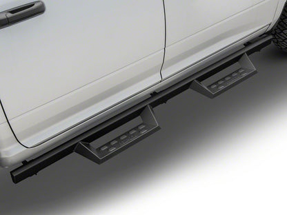 RedRock 4-Inch Drop TC1 Running Boards; Textured Black (09-18 RAM 1500 Crew Cab)