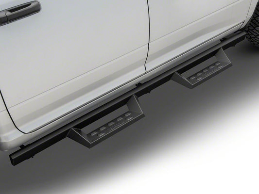 RedRock 4-Inch Drop TC1 Running Boards; Textured Black (09-18 RAM 1500 Crew Cab)