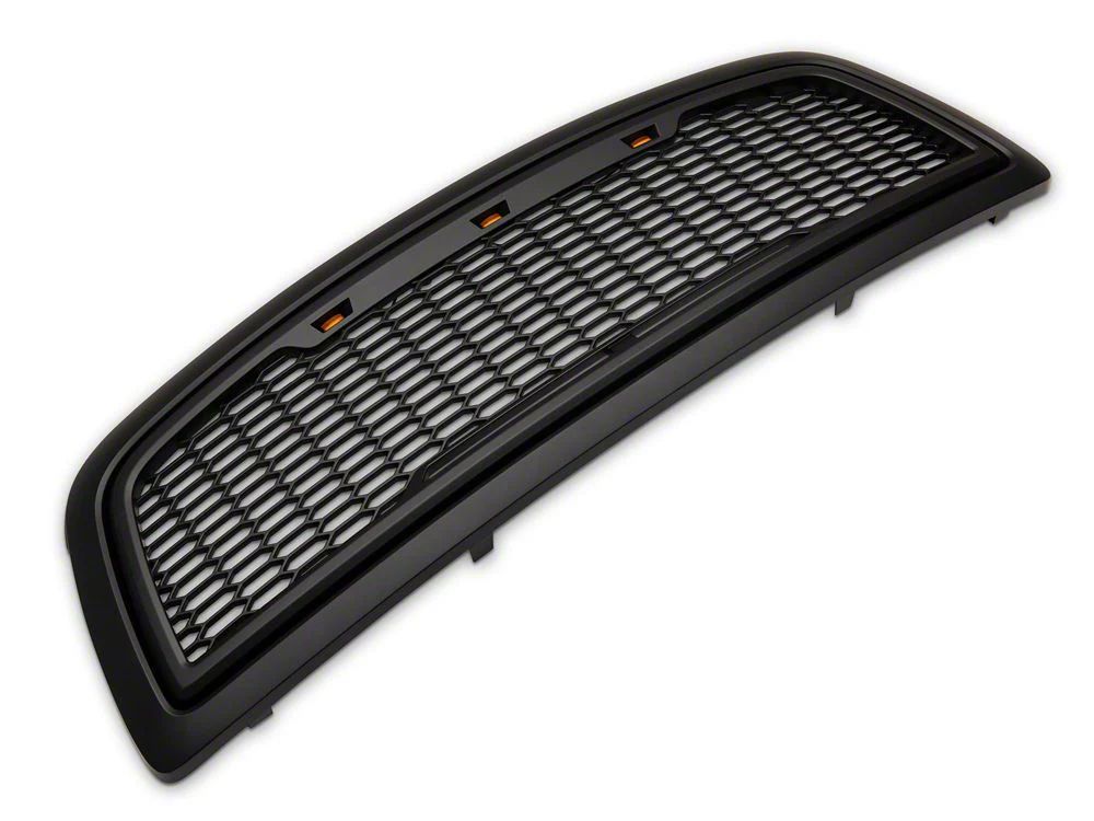 RedRock Baja Upper Replacement Grille with LED Lighting; Matte Black (09-12 RAM 1500)