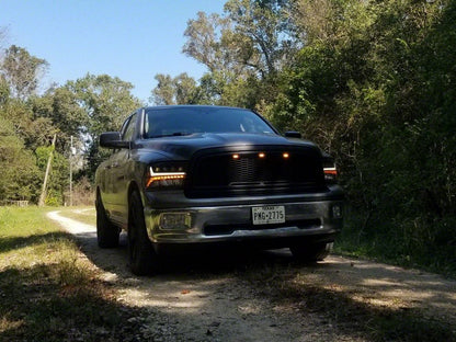 RedRock Baja Upper Replacement Grille with LED Lighting; Matte Black (09-12 RAM 1500)
