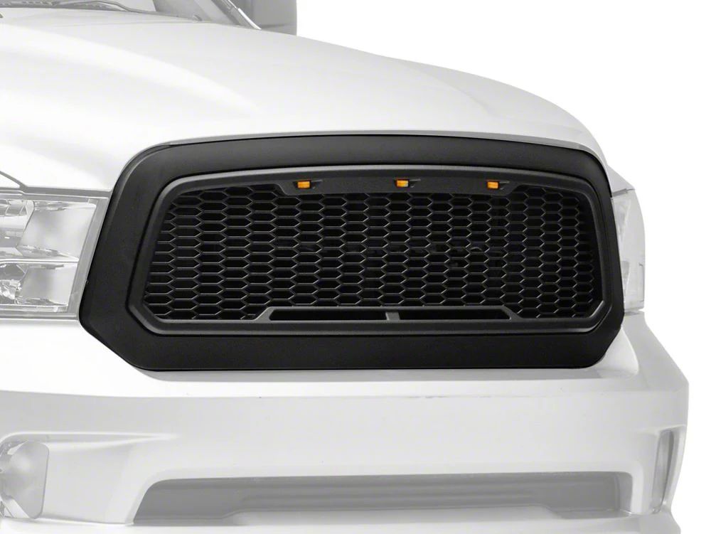 RedRock Baja Upper Replacement Grille with LED Lighting; Matte Black (13-18 RAM 1500, Excluding Rebel)