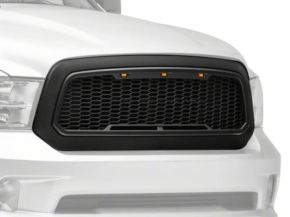 RedRock Baja Upper Replacement Grille with LED Lighting; Matte Black (13-18 RAM 1500, Excluding Rebel)