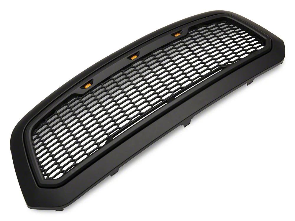 RedRock Baja Upper Replacement Grille with LED Lighting; Matte Black (13-18 RAM 1500, Excluding Rebel)