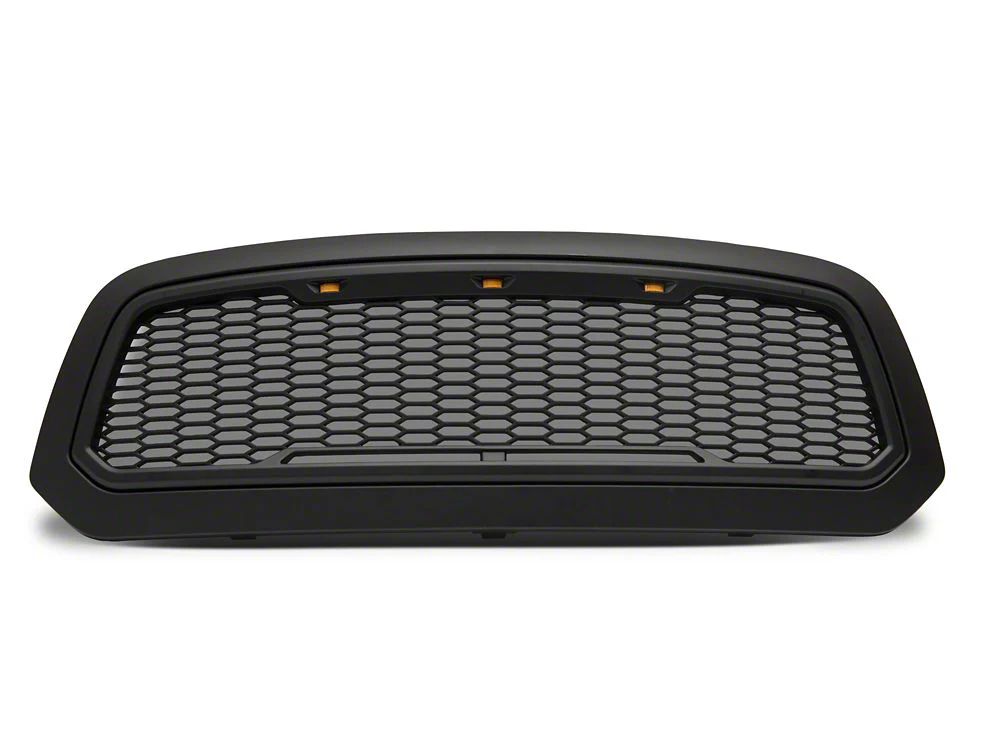 RedRock Baja Upper Replacement Grille with LED Lighting; Matte Black (13-18 RAM 1500, Excluding Rebel)