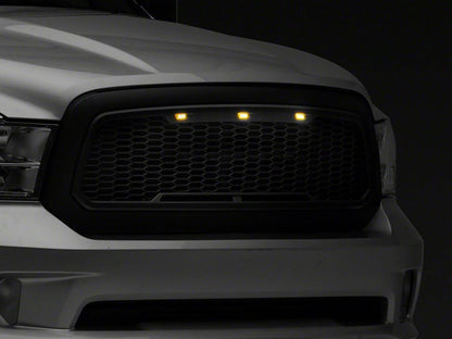RedRock Baja Upper Replacement Grille with LED Lighting; Matte Black (13-18 RAM 1500, Excluding Rebel)