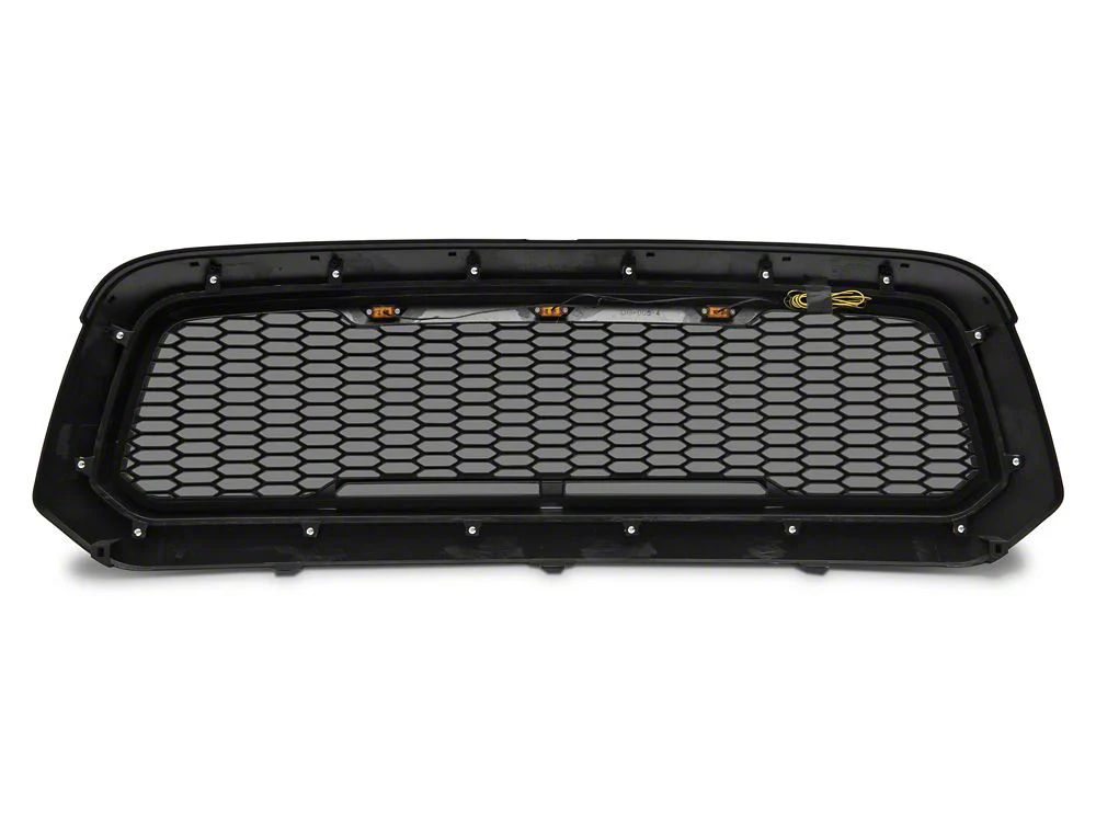 RedRock Baja Upper Replacement Grille with LED Lighting; Matte Black (13-18 RAM 1500, Excluding Rebel)