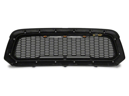 RedRock Baja Upper Replacement Grille with LED Lighting; Matte Black (13-18 RAM 1500, Excluding Rebel)