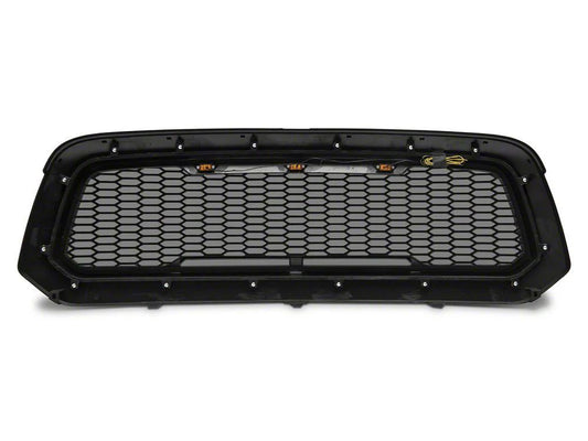 RedRock Baja Upper Replacement Grille with LED Lighting; Matte Black (13-18 RAM 1500, Excluding Rebel)