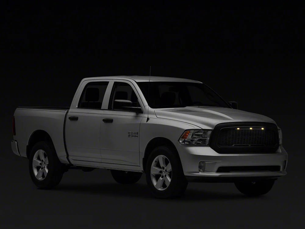 RedRock Baja Upper Replacement Grille with LED Lighting; Matte Black (13-18 RAM 1500, Excluding Rebel)