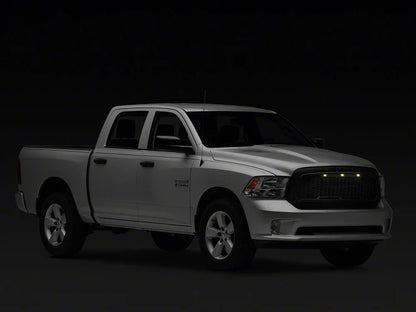 RedRock Baja Upper Replacement Grille with LED Lighting; Matte Black (13-18 RAM 1500, Excluding Rebel)