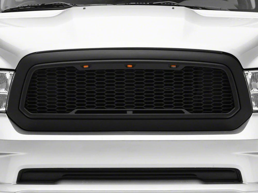 RedRock Baja Upper Replacement Grille with LED Lighting; Matte Black (13-18 RAM 1500, Excluding Rebel)