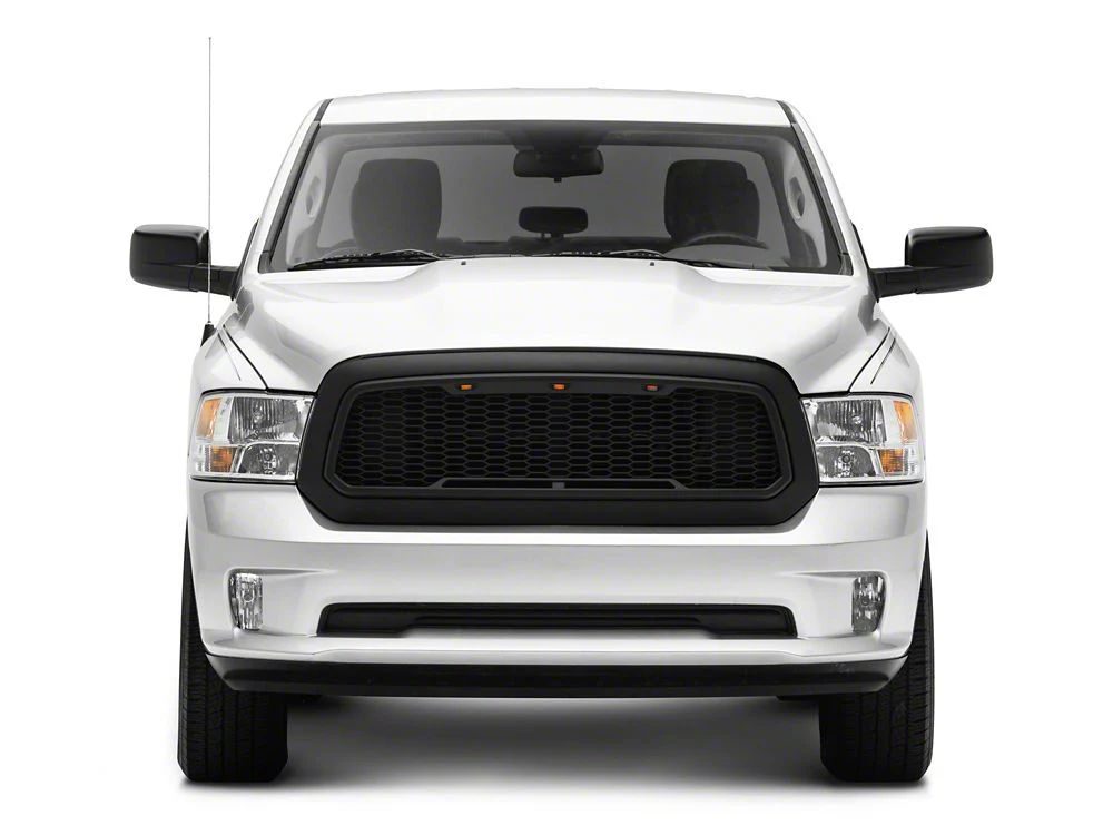RedRock Baja Upper Replacement Grille with LED Lighting; Matte Black (13-18 RAM 1500, Excluding Rebel)