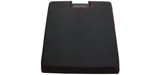 RedRock Alterum Series Center Console Top Lid; Black with Red Stitching (07-13 Silverado 1500 w/ Bench Seat)