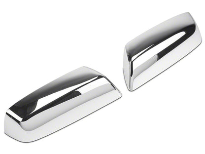 RedRock Top Half Standard Mirror Covers; Chrome (14-18 Silverado 1500)