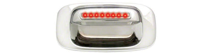 RedRock Chrome LED Tailgate Handle; Red LED; Clear (99-06 Sierra 1500)