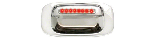 RedRock Chrome LED Tailgate Handle; Red LED; Clear (99-06 Sierra 1500)