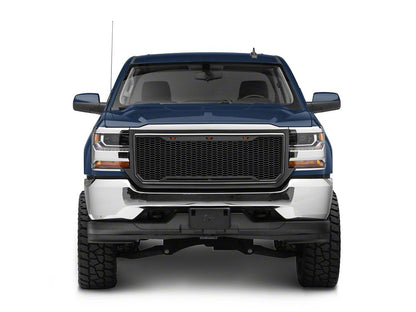 RedRock Baja Upper Replacement Grille with LED Lighting; Charcoal (16-18 Silverado 1500)
