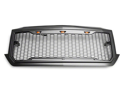 RedRock Baja Upper Replacement Grille with LED Lighting; Charcoal (16-18 Silverado 1500)